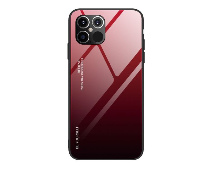 Glass Gradient TPU Case Red / Black (iPhone 12 Pro Max)