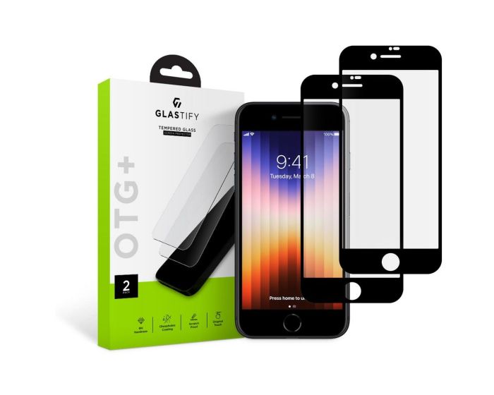GLASTIFY OTG+ Premium Tempered Glass 2-Pack (iPhone 7 / 8 / SE 2020 / 2022)