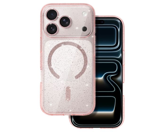 Glitter Magsafe Case Θήκη Σιλικόνης Συμβατή με MagSafe - Pink / Clear (iPhone 17 Pro)