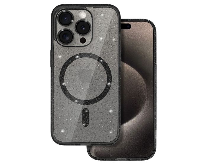 Glitter Magsafe Case Θήκη Σιλικόνης Συμβατή με MagSafe - Black / Clear (Samsung Galaxy S25 Ultra)