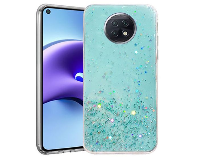 Glue Glitter TPU Case Θήκη με Χρυσόσκονη Green (Xiaomi Redmi Note 9T 5G)