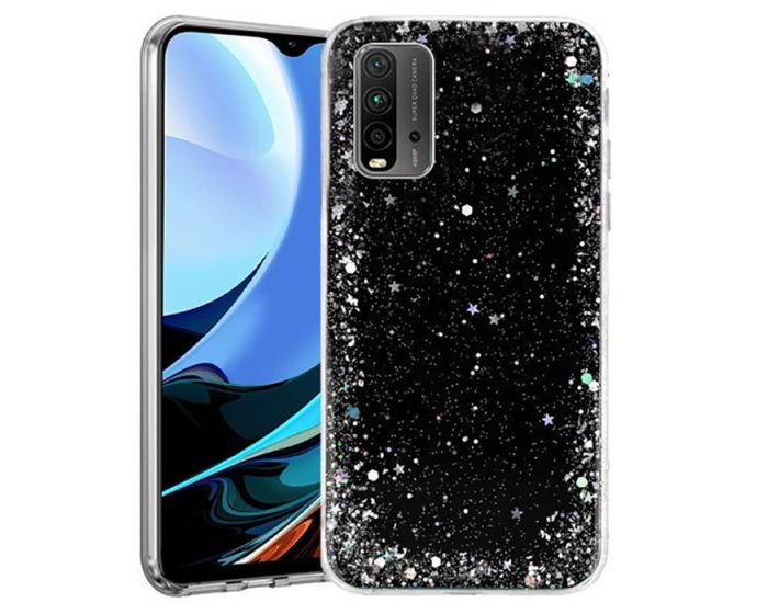 Glue Glitter TPU Case Θήκη με Χρυσόσκονη Black (Xiaomi Poco M3 / Redmi 9T)