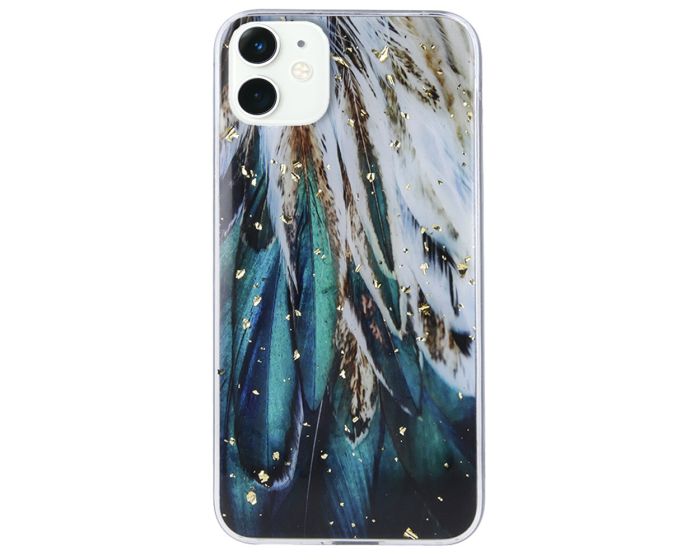 Gold Glam TPU Silicone Case - Feathers (iPhone 11)