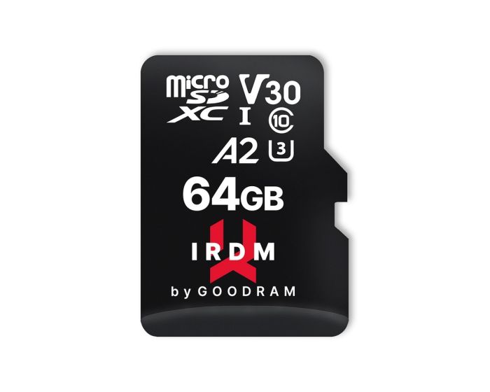 Goodram IRDM M2AA MicroSD 64gb Class 10 UHS-1 UHS I U3 V30 A2 100MB/s + Adapter