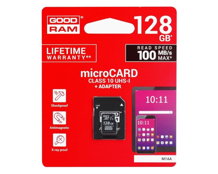 Goodram M1AA MicroSD 128gb Class 10 UHS-1 100MB/s + Adapter