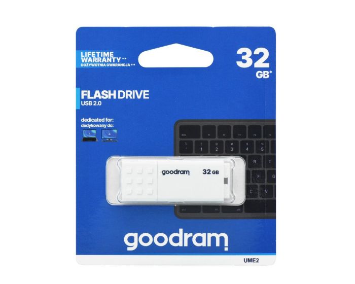 Goodram USB Flash Drive 2.0 UME2 Memory Stick 32GB White
