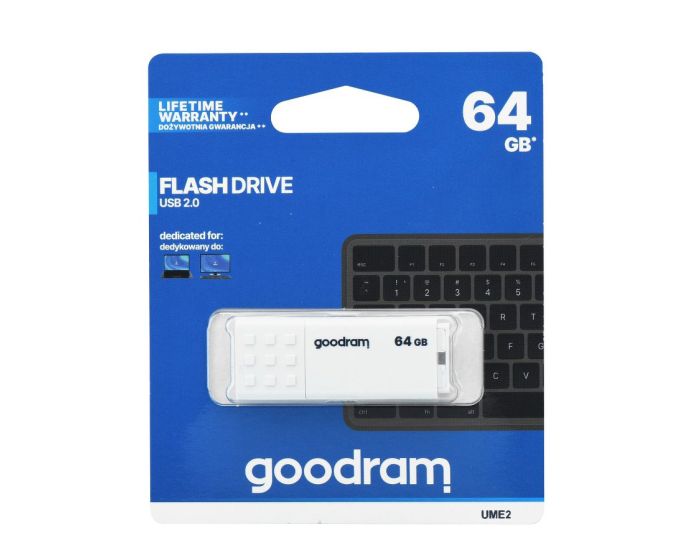 Goodram USB Flash Drive 2.0 UME2 Memory Stick 64GB White