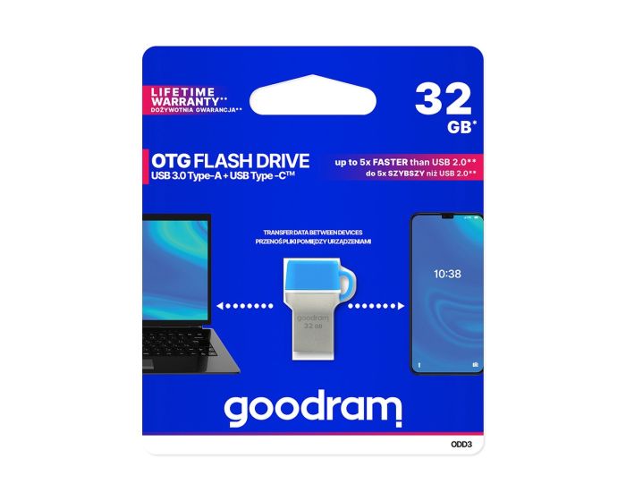 Goodram USB Flash Drive 3.0 (ODD3) OTG Type-C Memory Stick 32GB