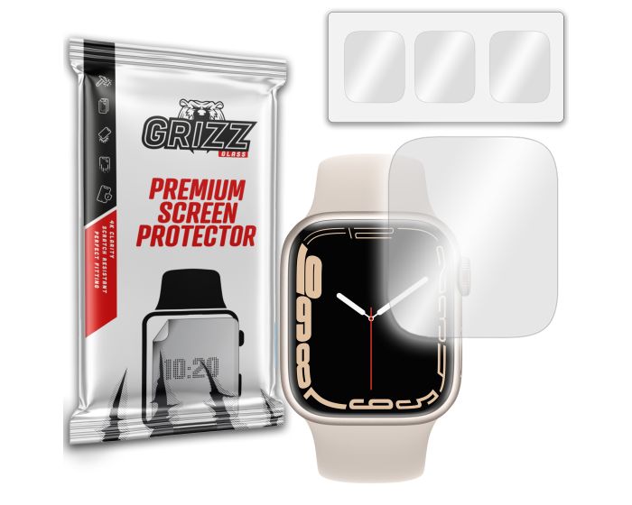 Grizz Hydrogel Screen Protector 3pcs (Apple Watch 7 / 8 / 9 45mm)