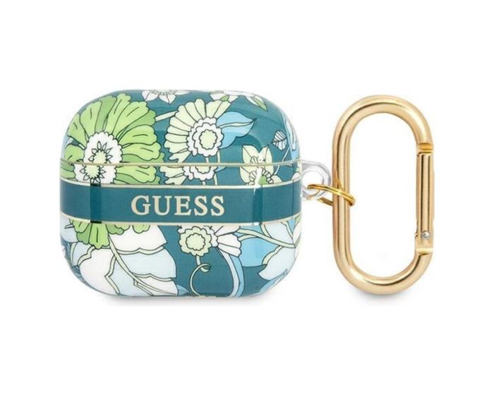 Guess GUA3HHFLN Silicone Protective Case για τα Apple AirPods 3 - Green Flower Collection