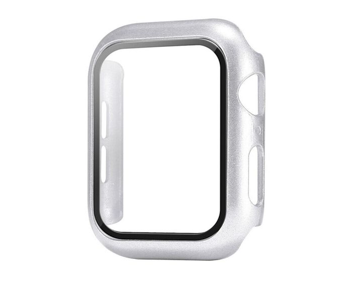 Hard Frame Bumper Case with Tempered Glass - Silver (Apple Watch 38mm)
