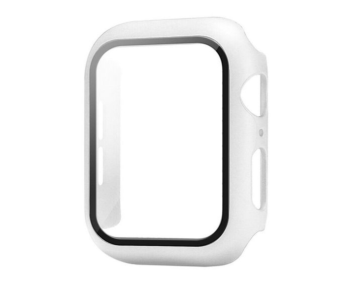 Hard Frame Bumper Case with Tempered Glass - White (Apple Watch 38mm)
