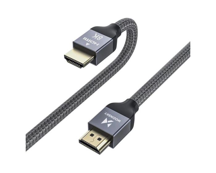 Wozinsky (WHDMI-50) HDMI 2.1 8K 60 Hz 48 Gbps / 4K 120 Hz / 2K 144 Hz - Καλώδιο 5m Silver