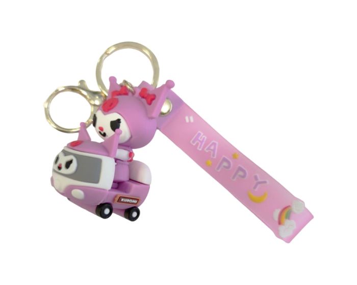 BEST FOR Hello Kitty Sanrio 3D Rubber Keychain Μπρελόκ - Kuromi Car