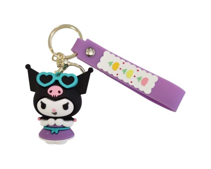 BEST FOR Hello Kitty Sanrio 3D Rubber Keychain Μπρελόκ - Kuromi Glasses