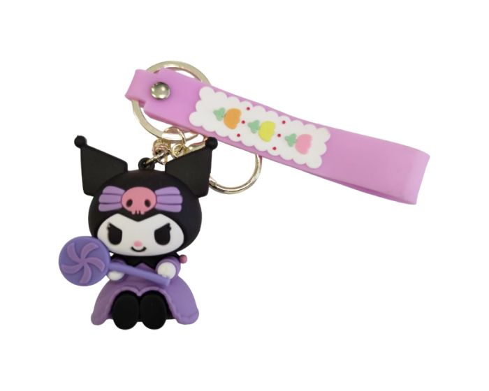 BEST FOR Hello Kitty Sanrio 3D Rubber Keychain Μπρελόκ - Kuromi Lollipop