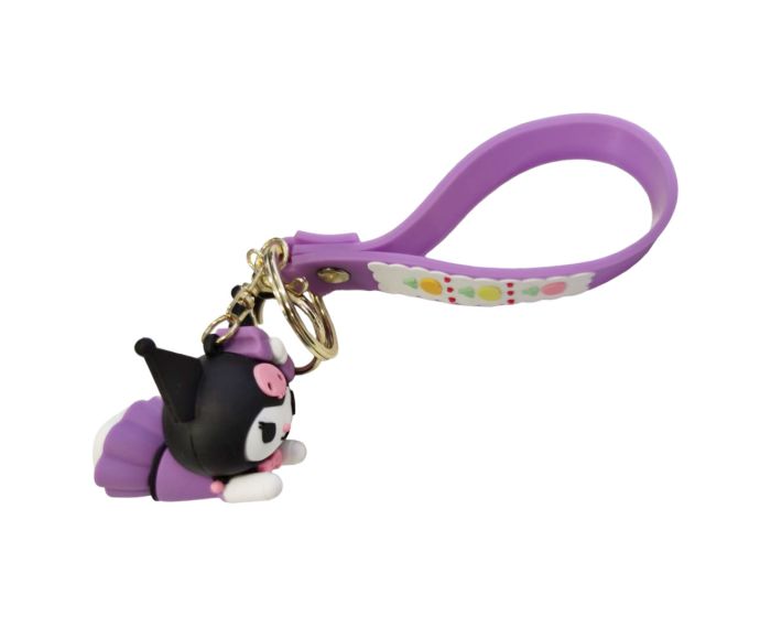 BEST FOR Hello Kitty Sanrio 3D Rubber Keychain Μπρελόκ - Kuromi Lying