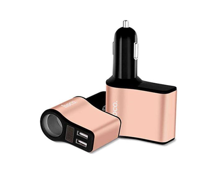 HOCO Cigarette Lighter Car Charger with Digital Display Z10 - Black