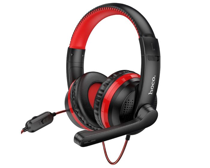 HOCO W103 Magic Tour Gaming Headphones 3.5mm / USB με Καλώδιο 1.2m - Red