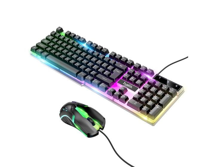 HOCO GM11 Terrific Glowing RGB Gaming Keyboard + Mouse Πληκτρολόγιο με Φωτισμό Led και Ποντίκι