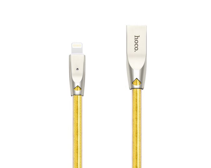 HOCO Jelly Knitted U9 Cable Lightning Data Sync & Charging 2.4A 1.2m Gold