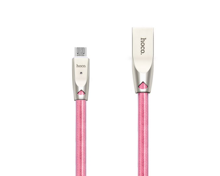 HOCO Jelly Knitted U9 Cable Micro USB Data Sync & Charging 2.4A 1.2m Rose Gold