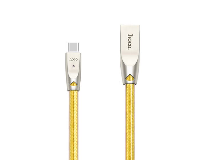 HOCO Jelly Knitted U9 Cable Type-C Data Sync & Charging 2.4A 1.2m Gold