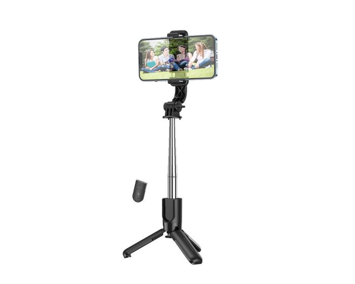 HOCO K17 Selfie Stick with Tripod and Wireless Remote για Κινητά - Black