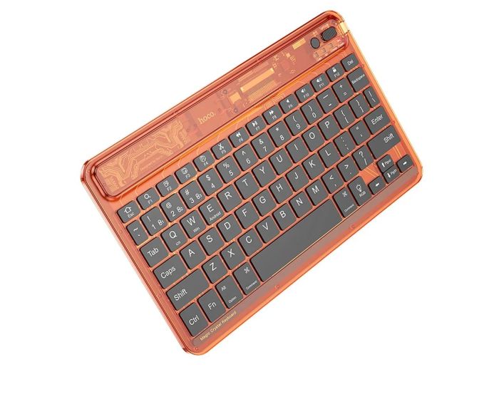 HOCO Tranparent Discovery S55 Bluetooth Keyboard Ασύρματο Πληκτρολόγιο με Φωτισμό - Citrus