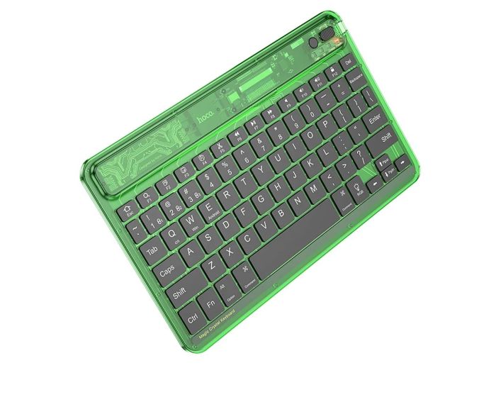 HOCO Tranparent Discovery S55 Bluetooth Keyboard Ασύρματο Πληκτρολόγιο με Φωτισμό - Green