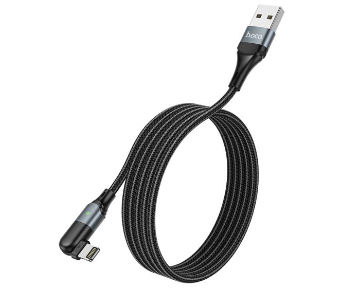 HOCO U100 8-pin Fast Charging USB to Lightning Cable PD 2.4A 1.2m Καλώδιο Φόρτισης - Black