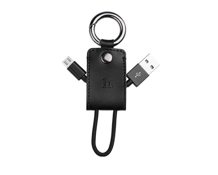 Hoco UPM19 Micro Key-Chain Portable Charging Cable Καλώδιο Φόρτισης - Black