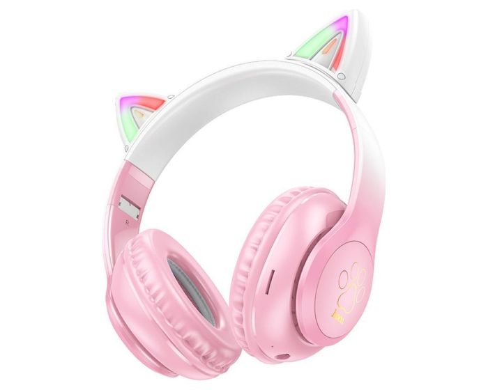 HOCO W42 Cat Ear Bluetooth Wireless Headphones Ασύρματα Ακουστικά Cherry Blossom - MT78689