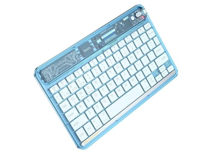 HOCO Tranparent Discovery S55 Bluetooth Keyboard Ασύρματο Πληκτρολόγιο με Φωτισμό - Blue