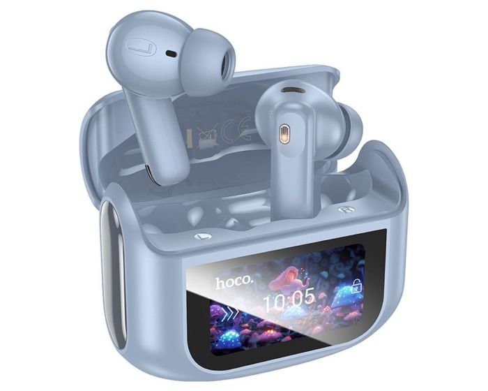 HOCO EQ21 ANC + ENC TWS Wireless Bluetooth Stereo Earbuds with Touch Screen - Blue Star - MT80627