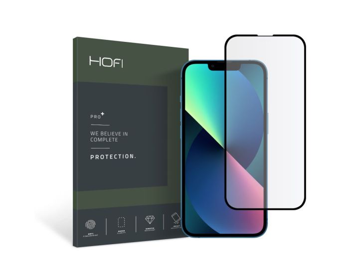 Hofi Glass Pro+ 9H Tempered Glass Screen Prοtector Black (iPhone 13 Mini)
