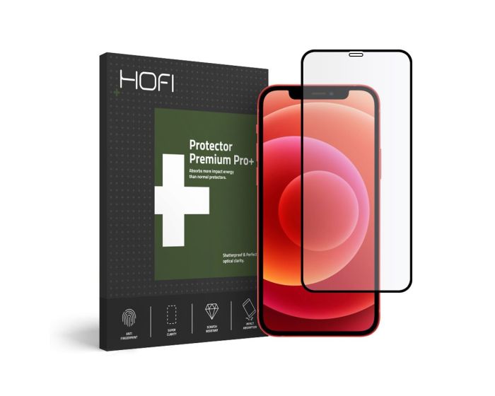 Hofi Glass Pro+ 9H Tempered Glass Screen Prοtector Black (iPhone 12 / 12 Pro)