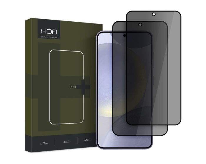 Hofi Anti Spy Glass Pro+ 3D Privacy Tempered Glass 2-Pack Black (Samsung Galaxy S25)