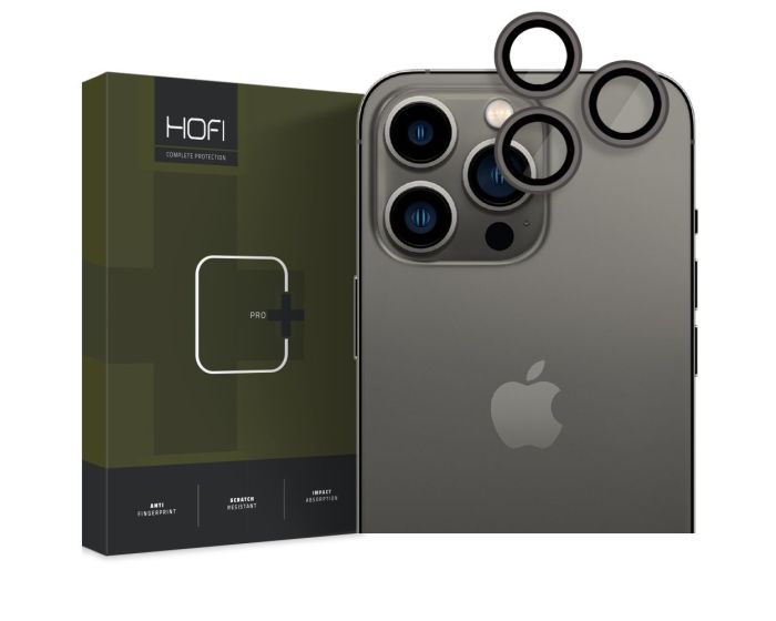 Hofi CAMRING PRO+ Camera Lens Tempered Glass Prοtector Black (iPhone 14 Pro / 14 Pro Max) 