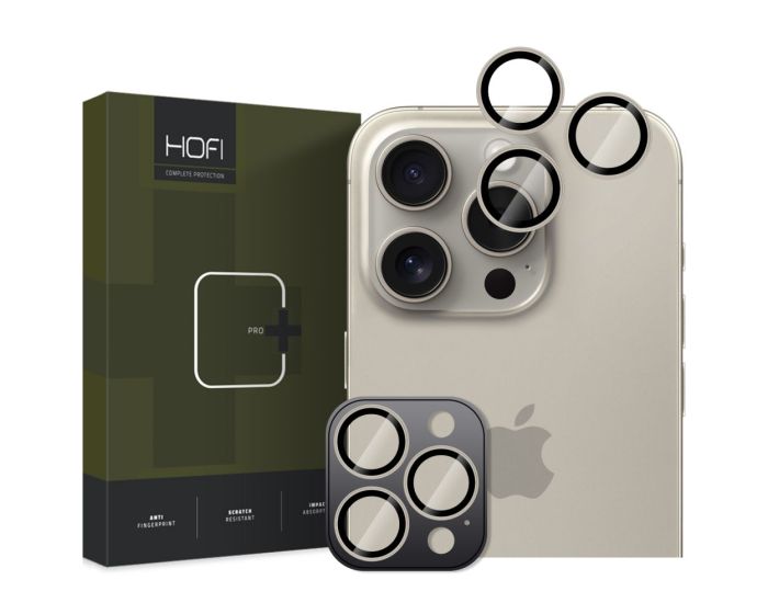 Hofi CAMRING PRO+ Camera Lens Tempered Glass Prοtector Natural Titanium (iPhone 16 Pro / 16 Pro Max) 