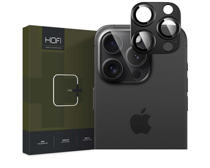 Hofi FULLCAM PRO+ Camera Lens Tempered Glass Film Prοtector Black (iPhone 16 Pro / 16 Pro Max) 