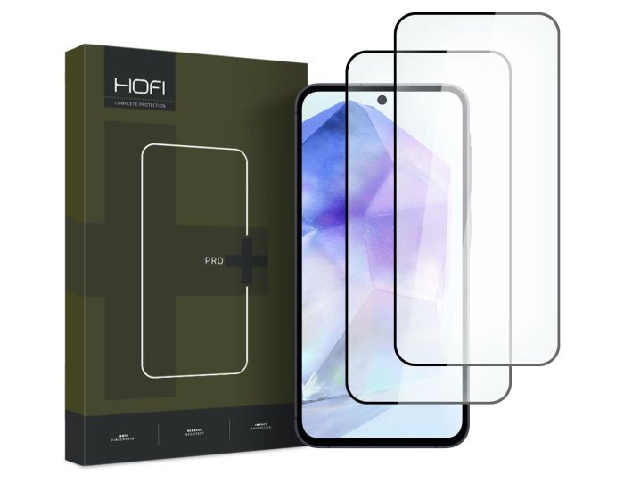 Hofi Glass Pro+ 9H Tempered Glass Screen Prοtector 2-Pack Black (Samsung Galaxy A35 5G / A55 5G)