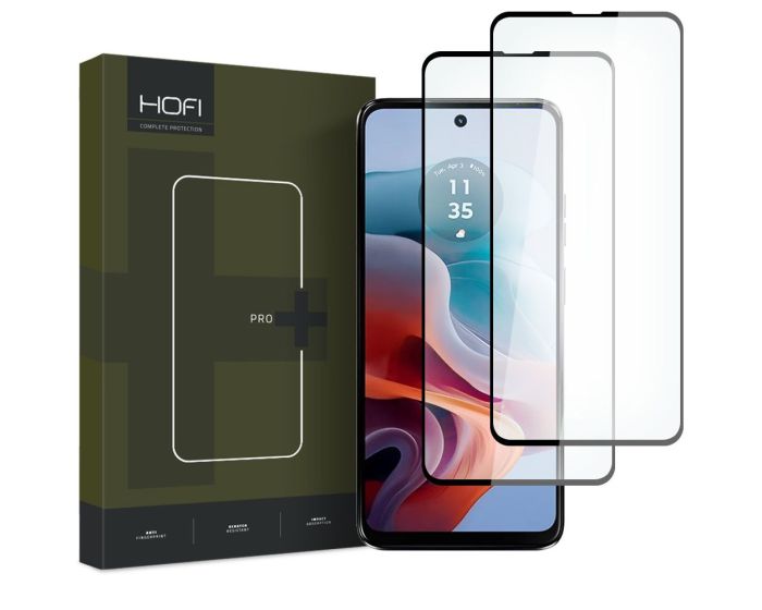 Hofi Glass Pro+ 9H Tempered Glass Screen Prοtector 2-Pack Black (Motorola Moto G34 5G)