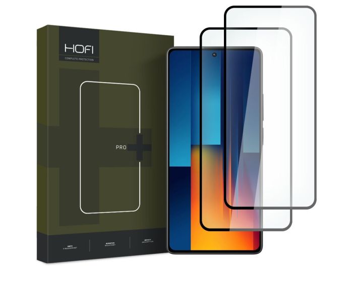 Hofi Glass Pro+ 9H Tempered Glass Screen Prοtector 2-Pack Black (Xiaomi Poco M6 Pro 4G)