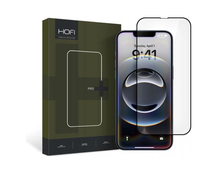 Hofi Glass Pro+ 9H Tempered Glass Screen Prοtector Black (iPhone 13 / 13 Pro / 14 / 16e / 17e) - MT50554