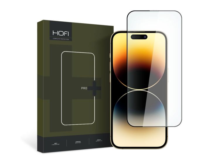 Hofi Glass Pro+ 9H Tempered Glass Screen Prοtector Black (iPhone 15 Pro)