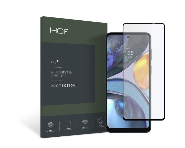 Hofi Glass Pro+ 9H Tempered Glass Screen Prοtector Black (Motorola Moto G22)