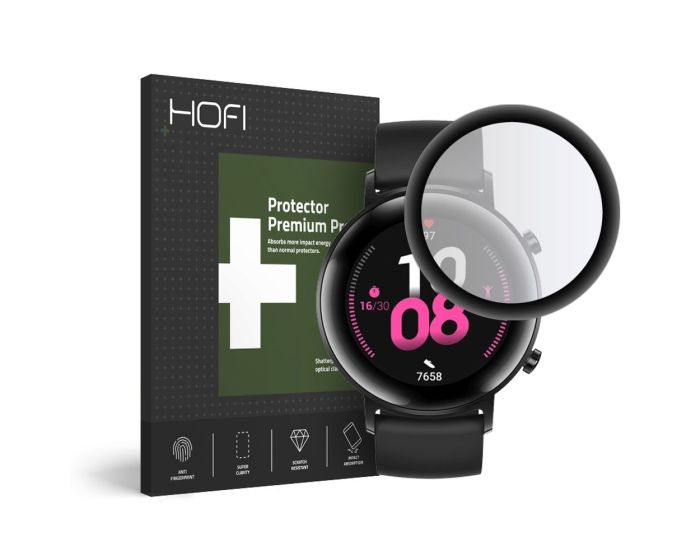Hofi Hybrid 3D Full Face Αντιχαρακτικό Γυαλί 7H Tempered Glass Μαύρο (Huawei Watch GT2 42mm)