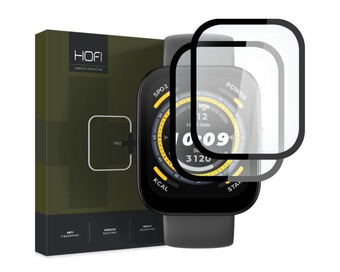 Hofi Hybrid 3D Full Face Αντιχαρακτικό Γυαλί 7H Tempered Glass 2pcs Μαύρο (Xiaomi Amazfit Bip 5)