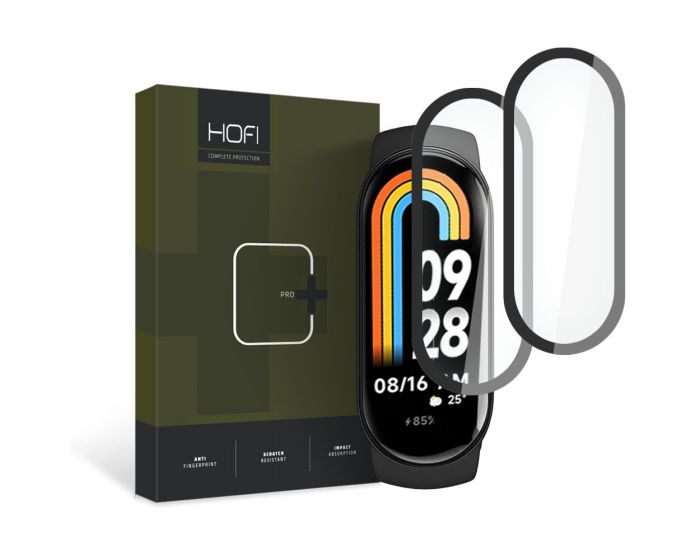 Hofi Hybrid 3D Full Face Αντιχαρακτικό Γυαλί 7H Tempered Glass 2pcs Μαύρο (Xiaomi Smart Band 8 / 8 NFC)